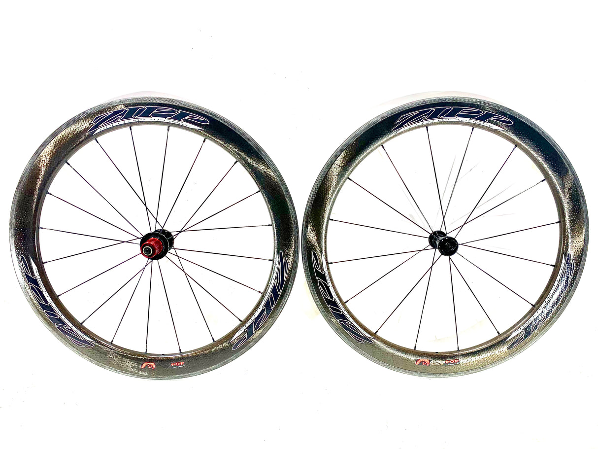 Zipp 404 Firecrest Carbon Clincher Wheelset Rim Brake Shimano/SRAM 10/11 Speed (Preowned)