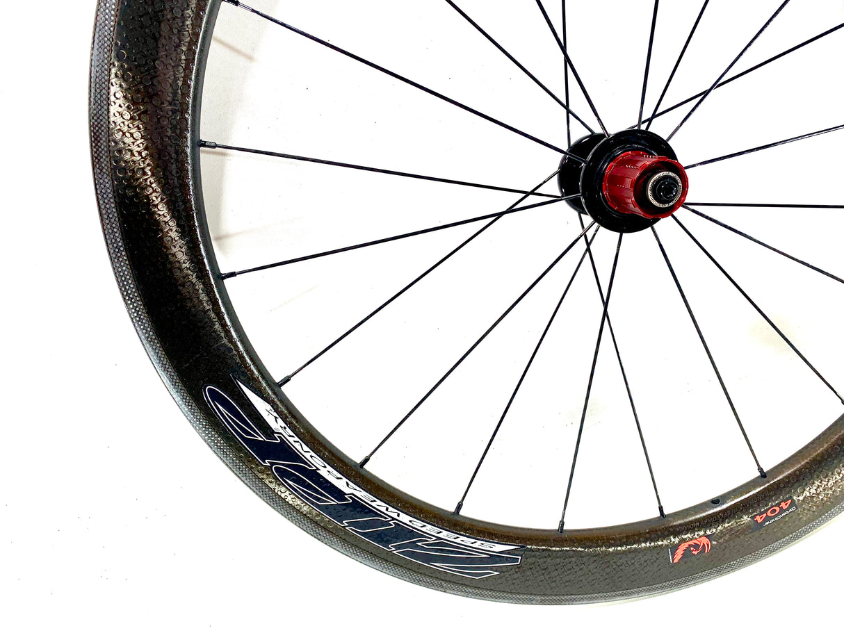 Zipp 404 Firecrest Carbon Clincher Wheelset Rim Brake Shimano/SRAM 10/11 Speed (Preowned)